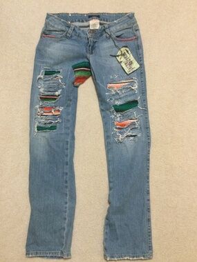 NWT Vintage Rebel Patchwork Jeans. Size 28